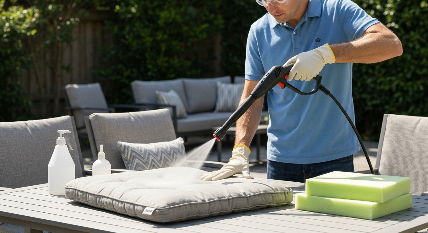 How to Clean Patio Cushions with a Pressure Washer Safely